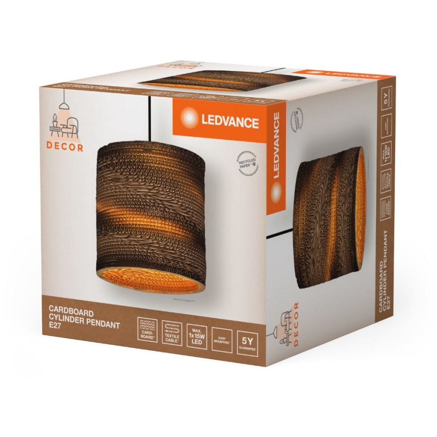 Ledvance - Пендел DECOR CARDBOARD 1xE27/15W/230V Ø 25 см