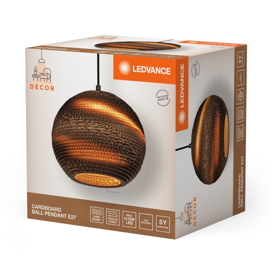 Ledvance - Пендел DECOR CARDBOARD 1xE27/15W/230V Ø 26 см