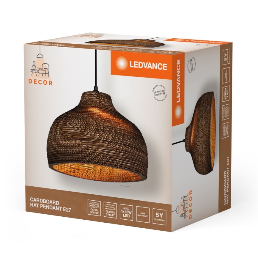 Ledvance - Пендел DECOR CARDBOARD 1xE27/15W/230V Ø 36 см