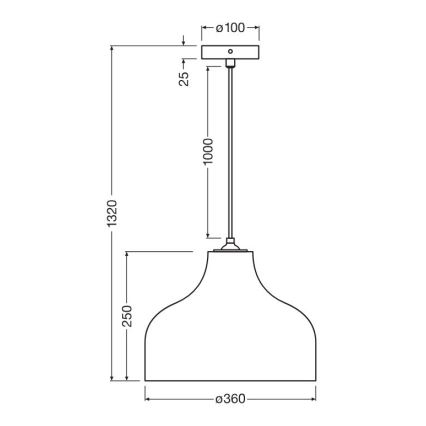 Ledvance - Пендел DECOR CARDBOARD 1xE27/15W/230V Ø 36 см