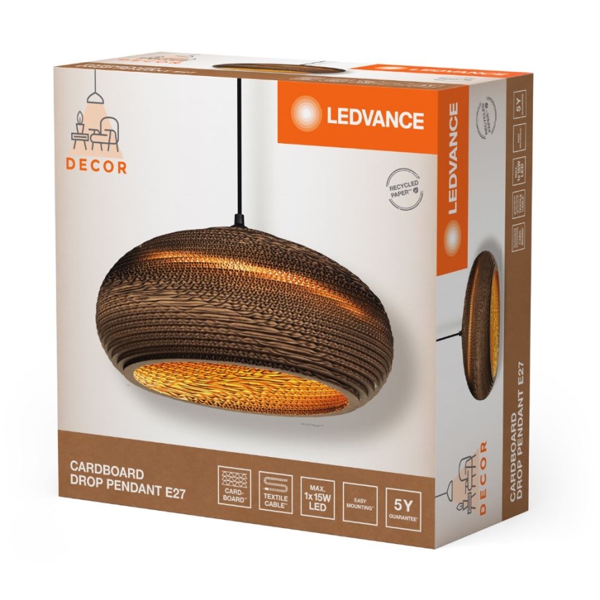Ledvance - Пендел DECOR CARDBOARD 1xE27/15W/230V Ø 40 см