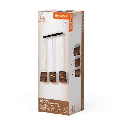 Ledvance - Пендел DECOR CARDBOARD 3xE27/15W/230V