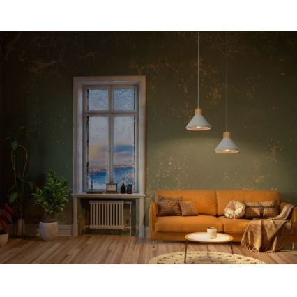 Ledvance - Пендел DECOR CONCRETE 1xE27/15W/230V Ø 22 см бетон сив
