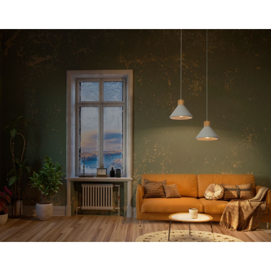 Ledvance - Пендел DECOR CONCRETE 1xE27/15W/230V Ø 22 см бетон сив