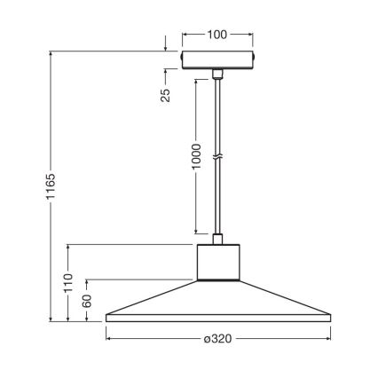 Ledvance - Пендел DECOR CONCRETE 1xE27/15W/230V Ø 32 см бетон сив