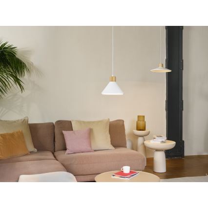 Ledvance - Пендел DECOR PLASTER 1xE27/25W/230V Ø 22 см гипс бял