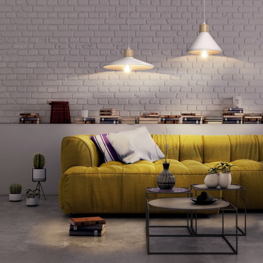 Ledvance - Пендел DECOR PLASTER 1xE27/25W/230V Ø 22 см гипс бял