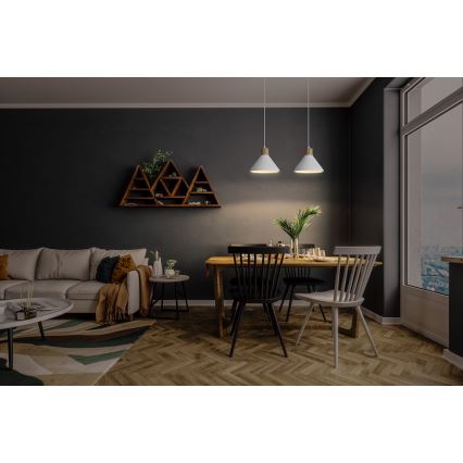Ledvance - Пендел DECOR PLASTER 1xE27/25W/230V Ø 22 см гипс бял