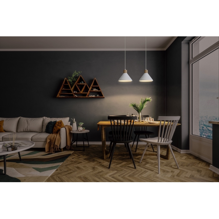 Ledvance - Пендел DECOR PLASTER 1xE27/25W/230V Ø 22 см гипс бял