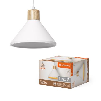 Ledvance - Пендел DECOR PLASTER 1xE27/25W/230V Ø 22 см гипс бял