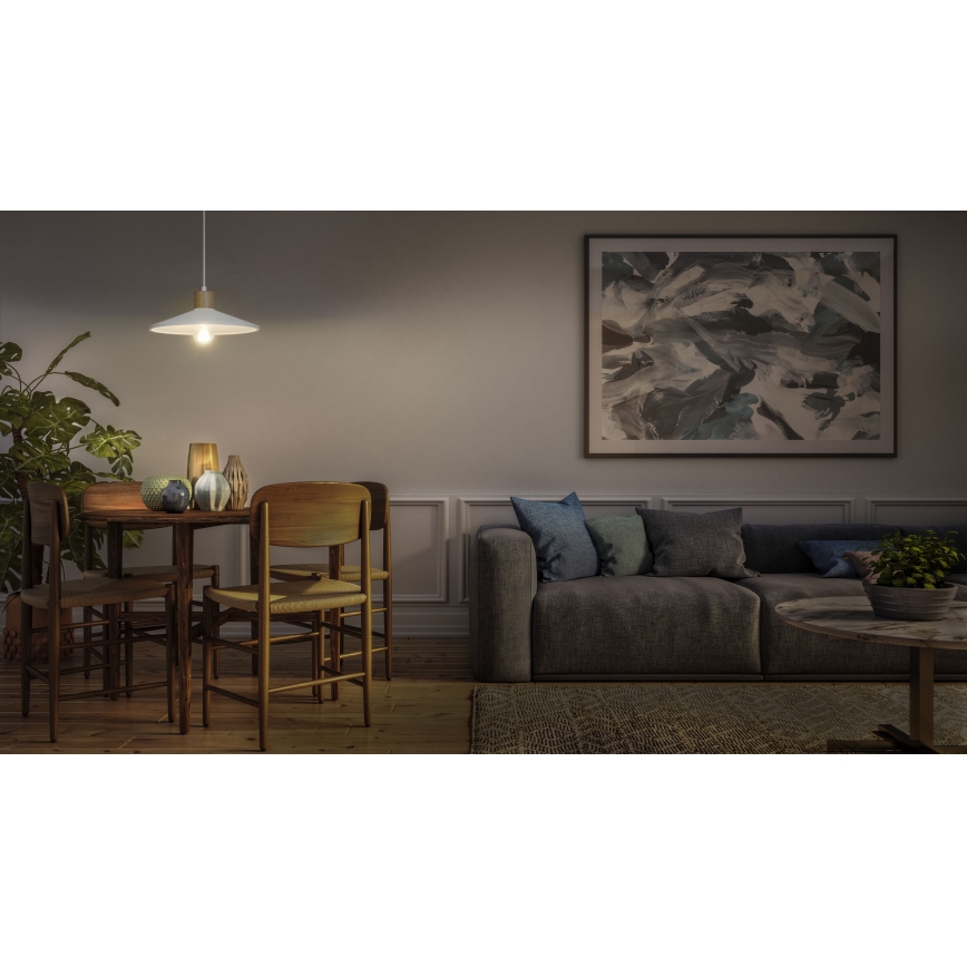 Ledvance - Пендел DECOR PLASTER 1xE27/25W/230V Ø 32 см гипс бял