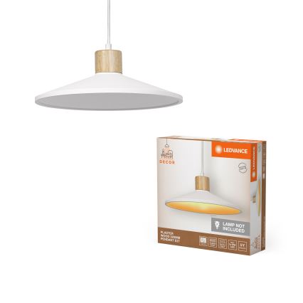Ledvance - Пендел DECOR PLASTER 1xE27/25W/230V Ø 32 см гипс бял