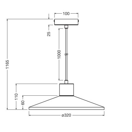 Ledvance - Пендел DECOR PLASTER 1xE27/25W/230V Ø 32 см гипс бял