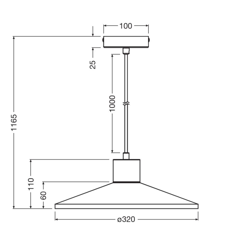 Ledvance - Пендел DECOR PLASTER 1xE27/25W/230V Ø 32 см гипс бял