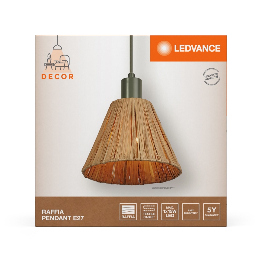 Ledvance - Пендел DECOR RAFFIA 1xE27/15W/230V