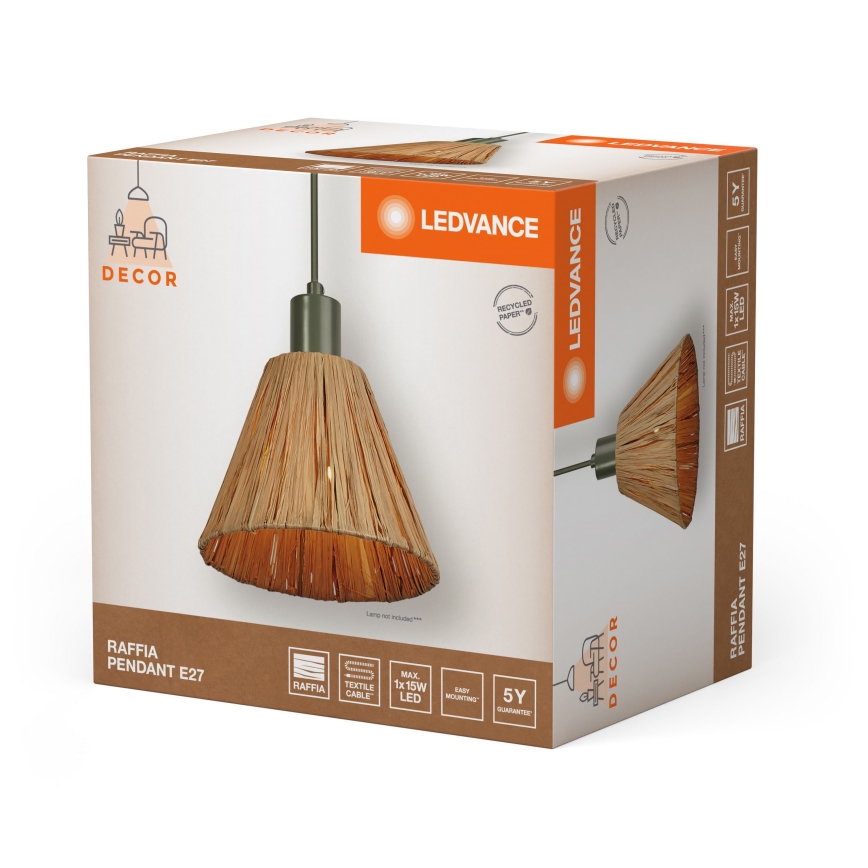 Ledvance - Пендел DECOR RAFFIA 1xE27/15W/230V