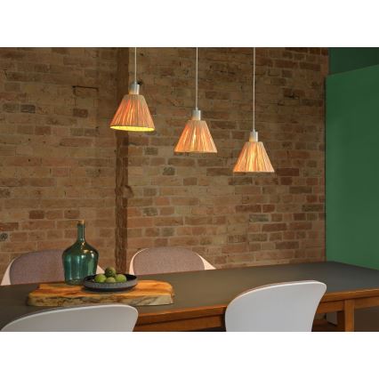 Ledvance - Пендел DECOR RAFFIA 3xE27/15W/230V влакна от рафия