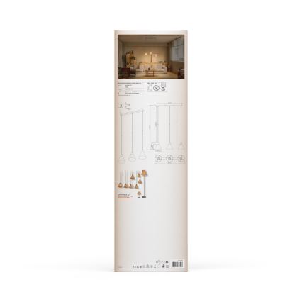 Ledvance - Пендел DECOR RAFFIA 3xE27/15W/230V влакна от рафия