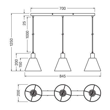 Ledvance - Пендел DECOR RAFFIA 3xE27/15W/230V влакна от рафия