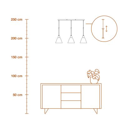 Ledvance - Пендел DECOR RAFFIA 3xE27/15W/230V влакна от рафия
