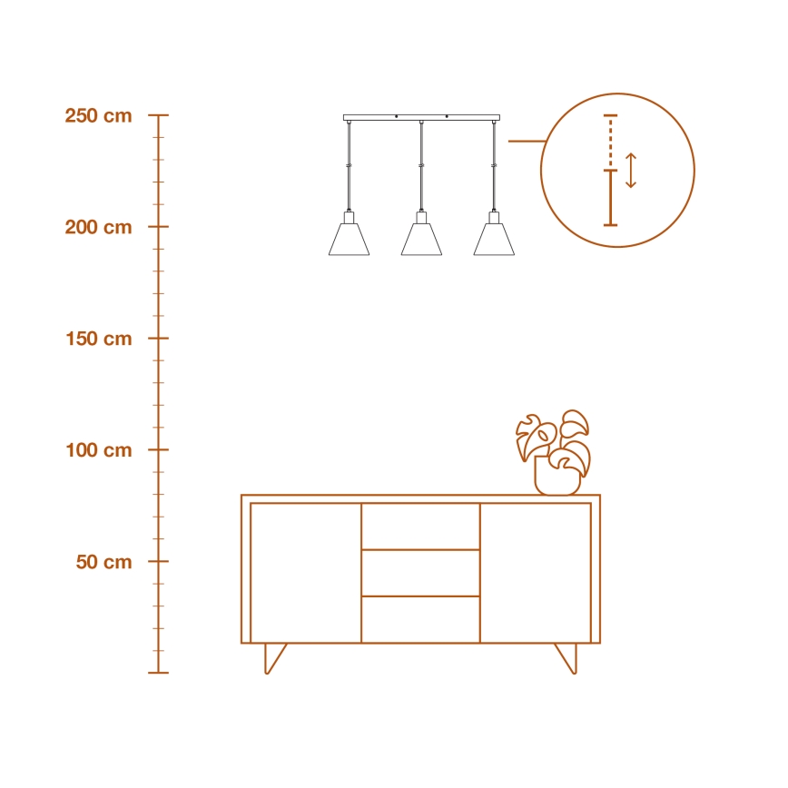 Ledvance - Пендел DECOR RAFFIA 3xE27/15W/230V влакна от рафия