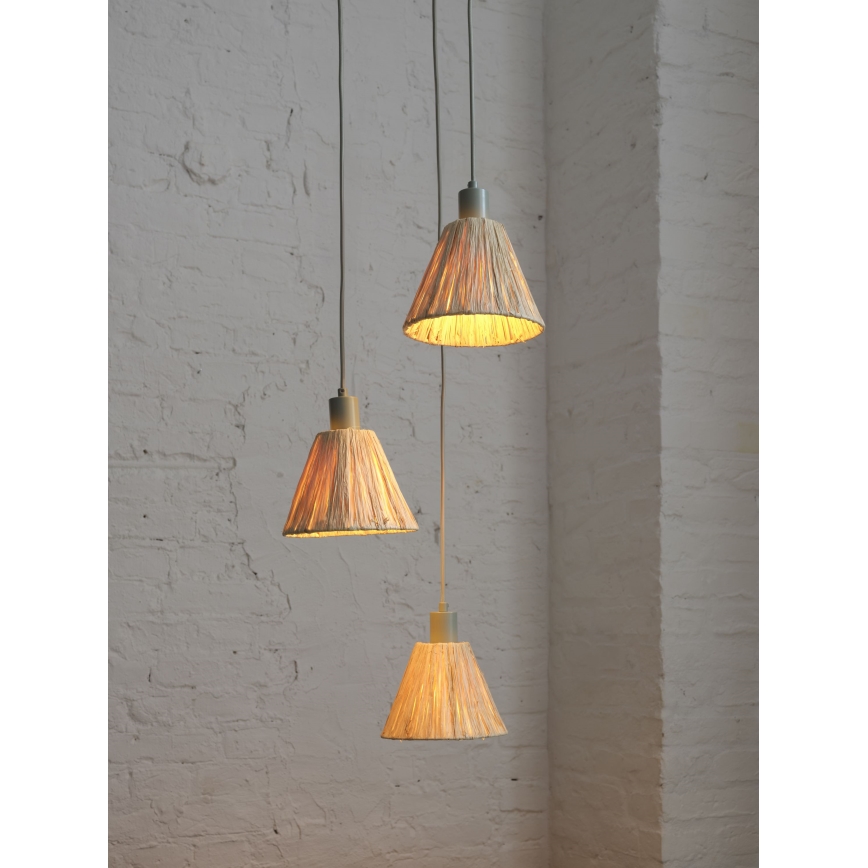Ledvance - Пендел DECOR RAFFIA 3xE27/15W/230V влакна от рафия