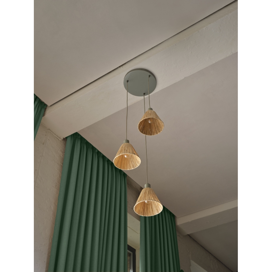 Ledvance - Пендел DECOR RAFFIA 3xE27/15W/230V влакна от рафия