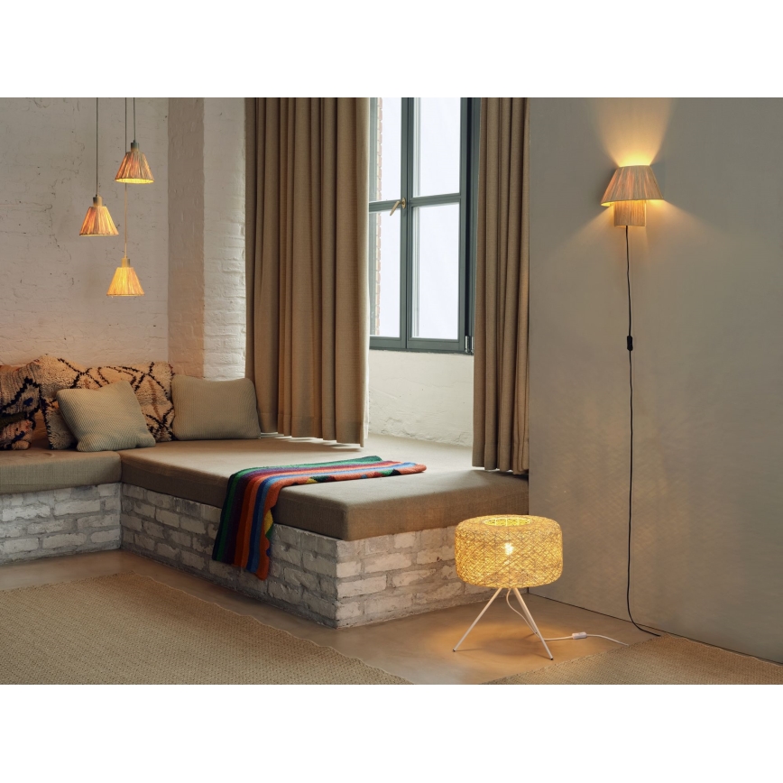 Ledvance - Пендел DECOR RAFFIA 3xE27/15W/230V влакна от рафия