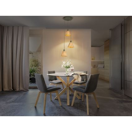 Ledvance - Пендел DECOR RAFFIA 3xE27/15W/230V влакна от рафия