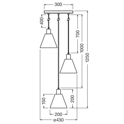 Ledvance - Пендел DECOR RAFFIA 3xE27/15W/230V влакна от рафия