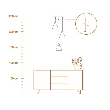 Ledvance - Пендел DECOR RAFFIA 3xE27/15W/230V влакна от рафия