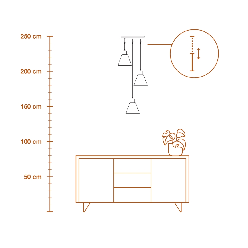 Ledvance - Пендел DECOR RAFFIA 3xE27/15W/230V влакна от рафия
