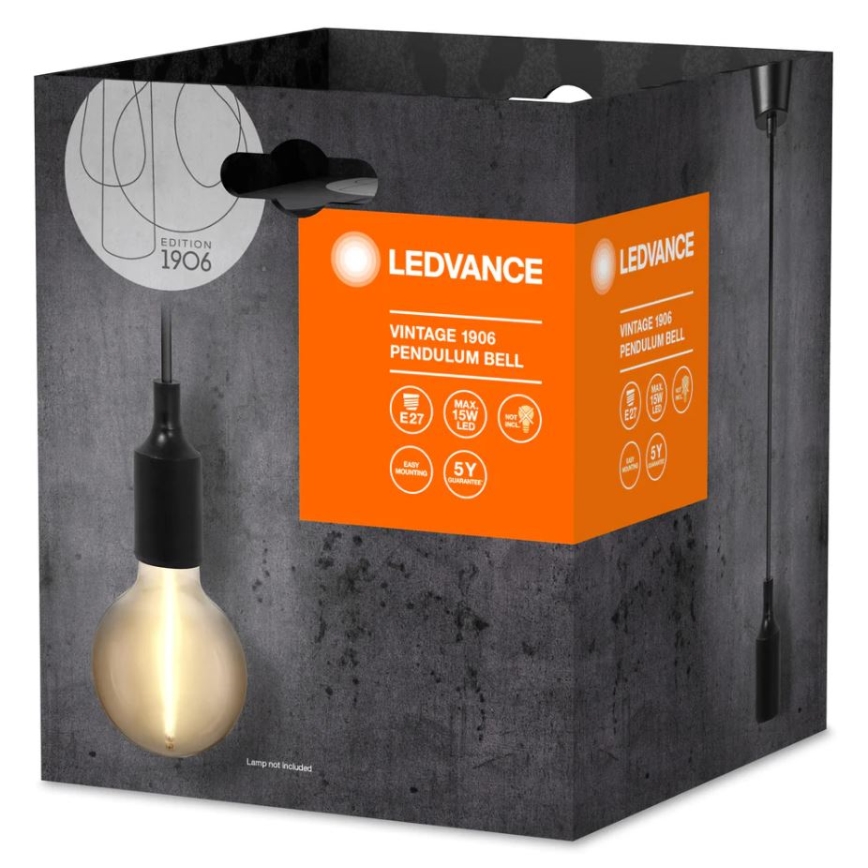 Ledvance - Пендел PENDULUM BELL 1xE27/15W/230V черен