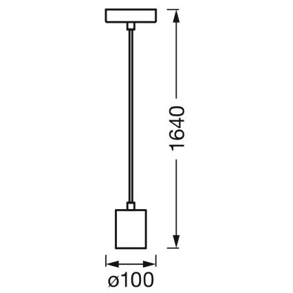 Ledvance - Пендел PENDULUM ROUND 1xE27/15W/230V черен