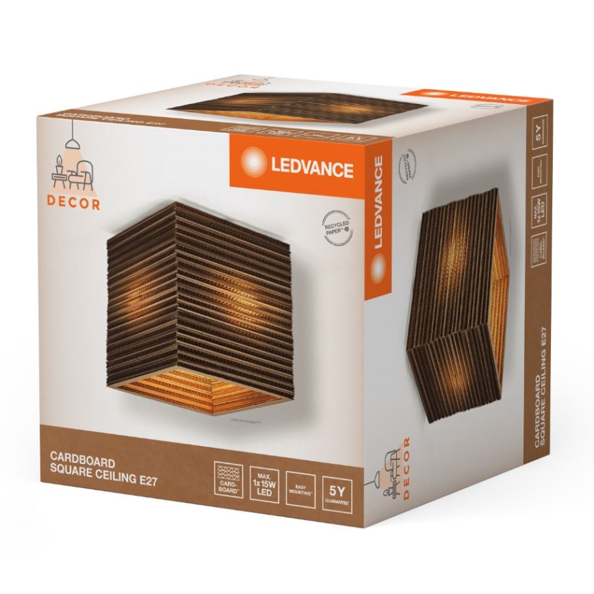 Ledvance - Плафон DECOR CARDBOARD 1xE27/15W/230V 25x25 см