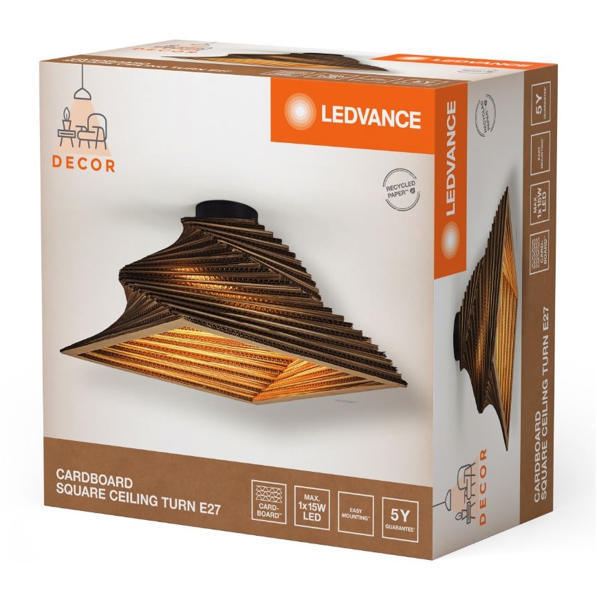 Ledvance - Плафон DECOR CARDBOARD 1xE27/15W/230V 40x40 см