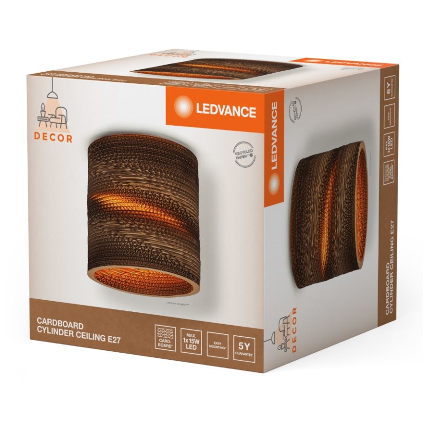 Ledvance - Плафон DECOR CARDBOARD 1xE27/15W/230V Ø 25 см
