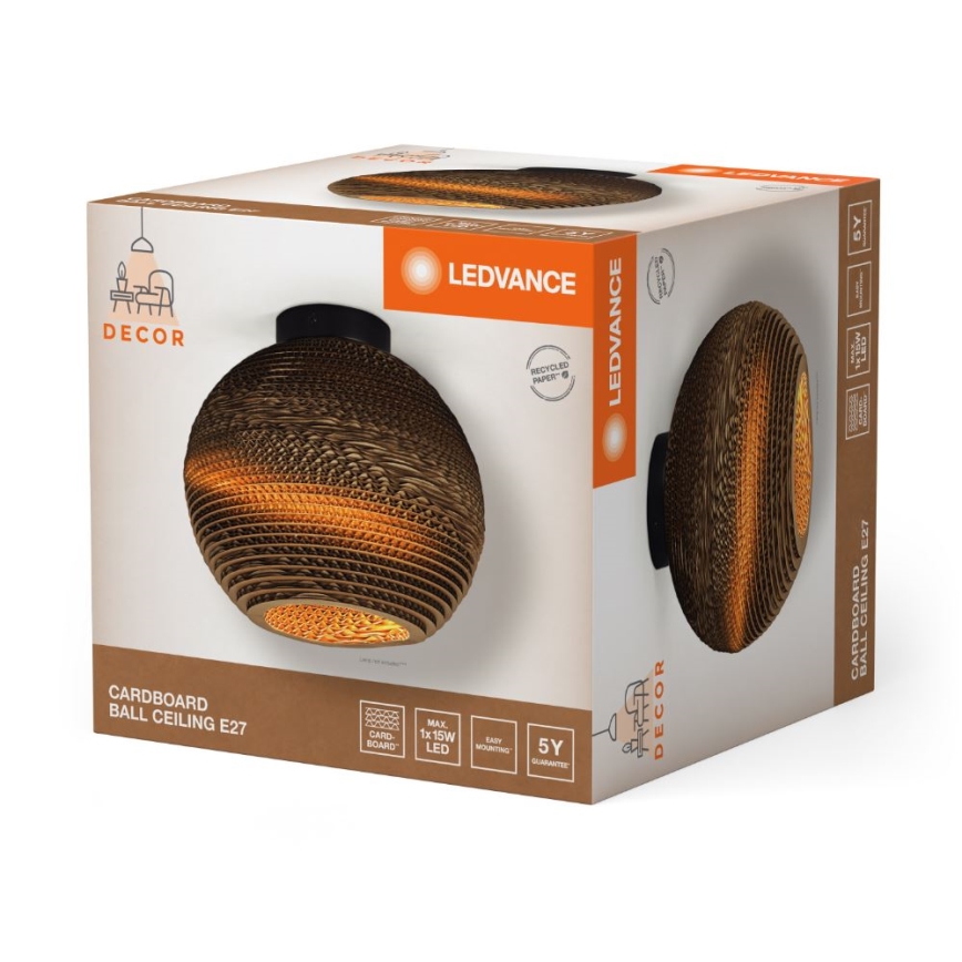 Ledvance - Плафон DECOR CARDBOARD 1xE27/15W/230V Ø 26 см