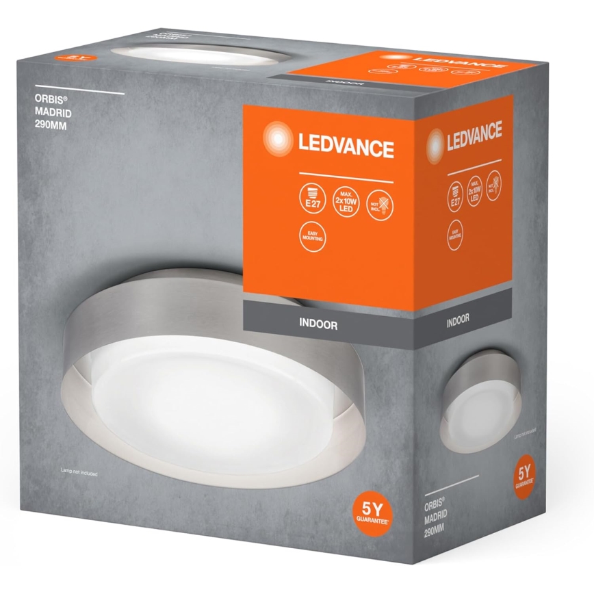 Ledvance - Плафон ORBIS MADRID 2xE27/10W/230V матов хром
