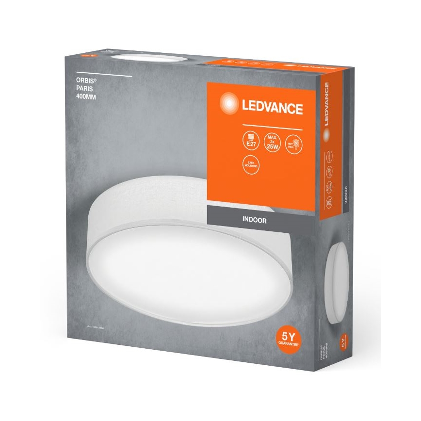 Ledvance - Плафон ORBIS ПАРИЖ 2xE27/25W/230V бял