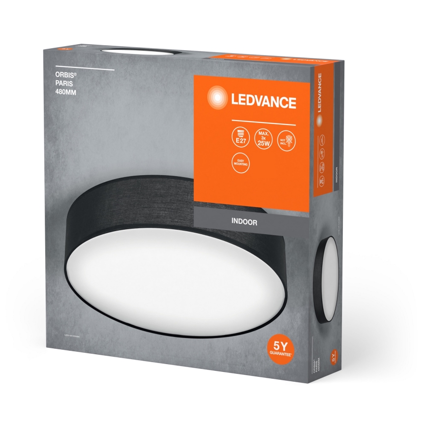 Ledvance - Плафон ORBIS ПАРИЖ 3xE27/25W/230V черен