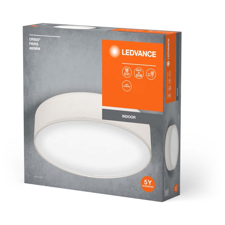 Ledvance - Плафон ORBIS ПАРИЖ 3xE27/25W/230V кремав