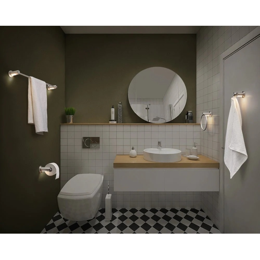 Ledvance - Поставка за тоалетна хартия с LED подсветка 3xAAA IP44