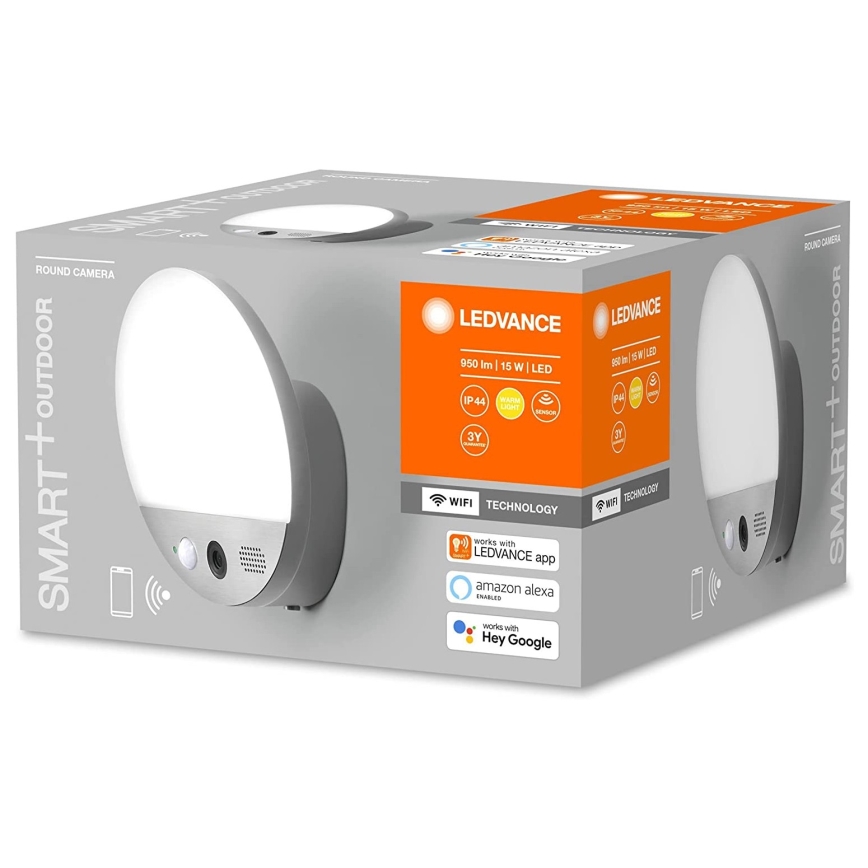 Ledvance - LED Външно стенна лампа със сензор и камера SMART+ LED/15W/230V Wi-Fi IP44