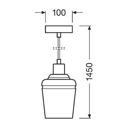 Ledvance - Висящ полилей JAR 1xE27/40W/230V оранжев