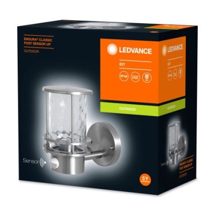 Ledvance - Външна стенна лампа със сензор ENDURA 1xE27 / 60W / 230V IP44