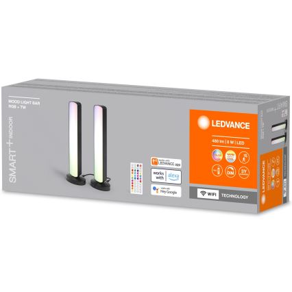 Ledvance - К-кт 2x LED RGBW Димируема настолна лампа MOOD LIGHT LED/4W/230V Wi-Fi + дистанционно управление