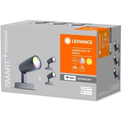 Ledvance - К-кт 3бр. LED RGB екстериорни лампи SMART+ SPOT 3xLED/4,5W/230V IP65 Wi-Fi