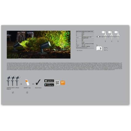 Ledvance - К-кт 3бр. LED RGB екстериорни лампи SMART+ SPOT 3xLED/4,5W/230V IP65 Wi-Fi