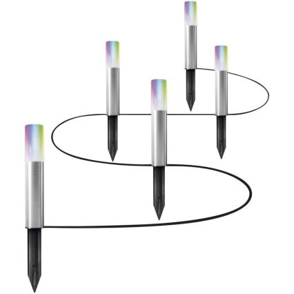 Ledvance - К-кт 5бр. LED RGBW екстериорни лампи SMART+ GARDEN POLE 5xLED/5,7W/230V IP65 Wi-Fi